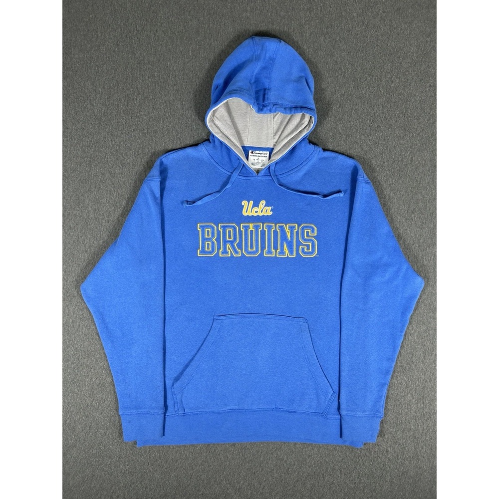 Champion UCLA Bruins Hoodie Mens Blue Embroidered Pullover Sweatshirt Sz L